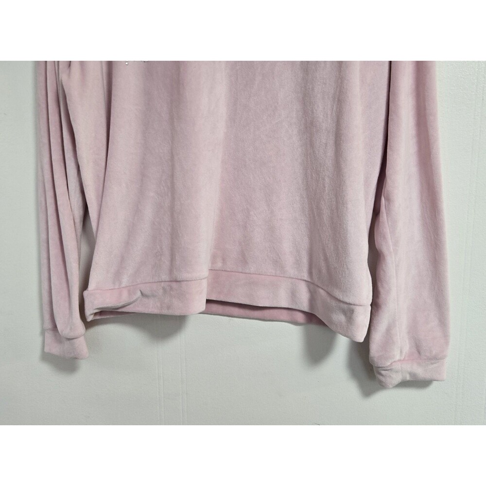 Juicy Couture Shirt Womens L Embellished Velour Sleep Wear Crew Neck Long Sleeve - Picture 3 of 9